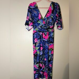 Lilly Pulitzer Parigi Midi Dress Onyx Earned Stripes Small